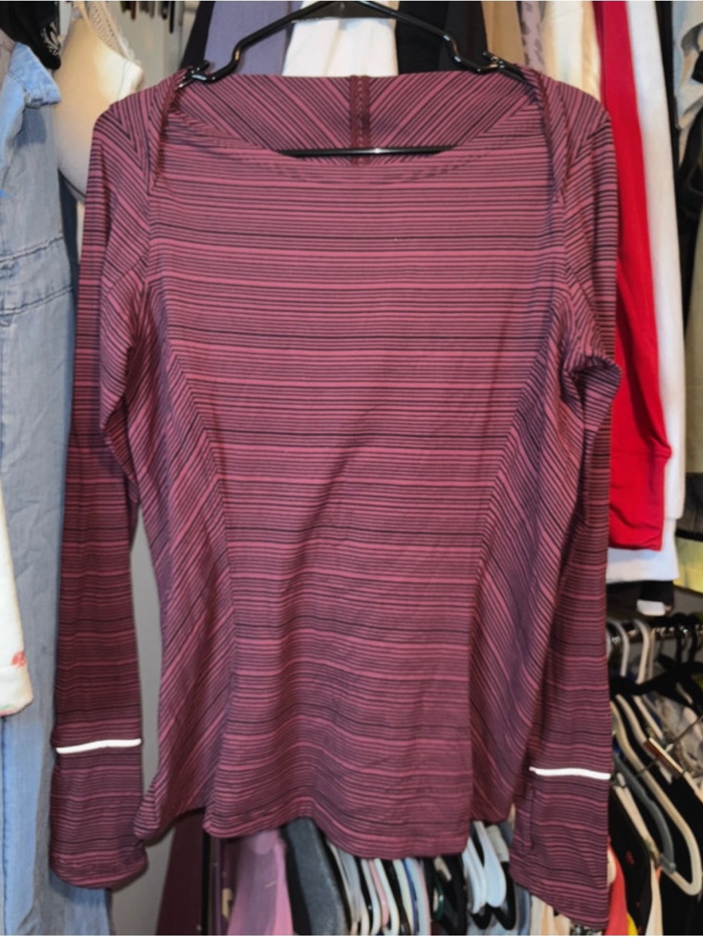 Lululemon size 10 Striped Long-Sleeve Women’s Top - Pink